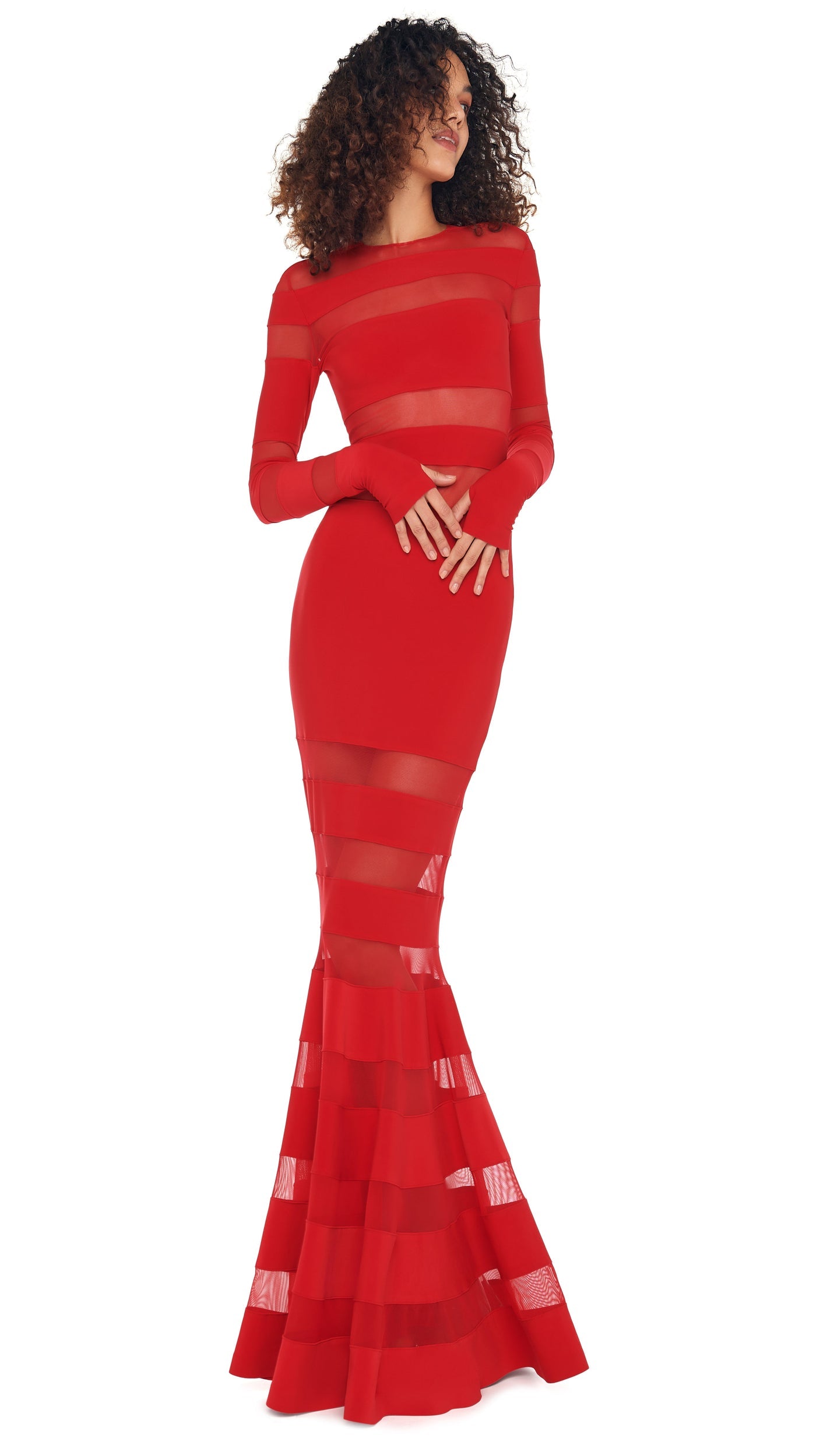 Norma Kamali SPLICED DRESS FISHTAIL GOWN