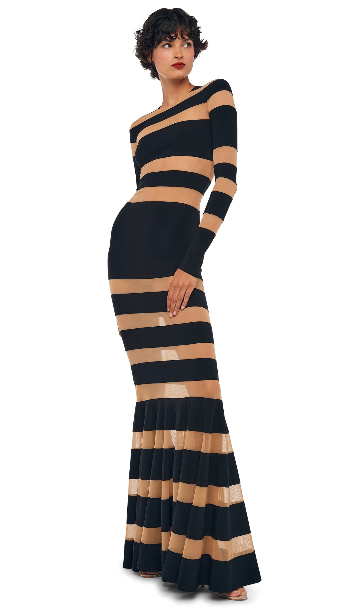 Norma Kamali SPLICED DRESS FISHTAIL GOWN