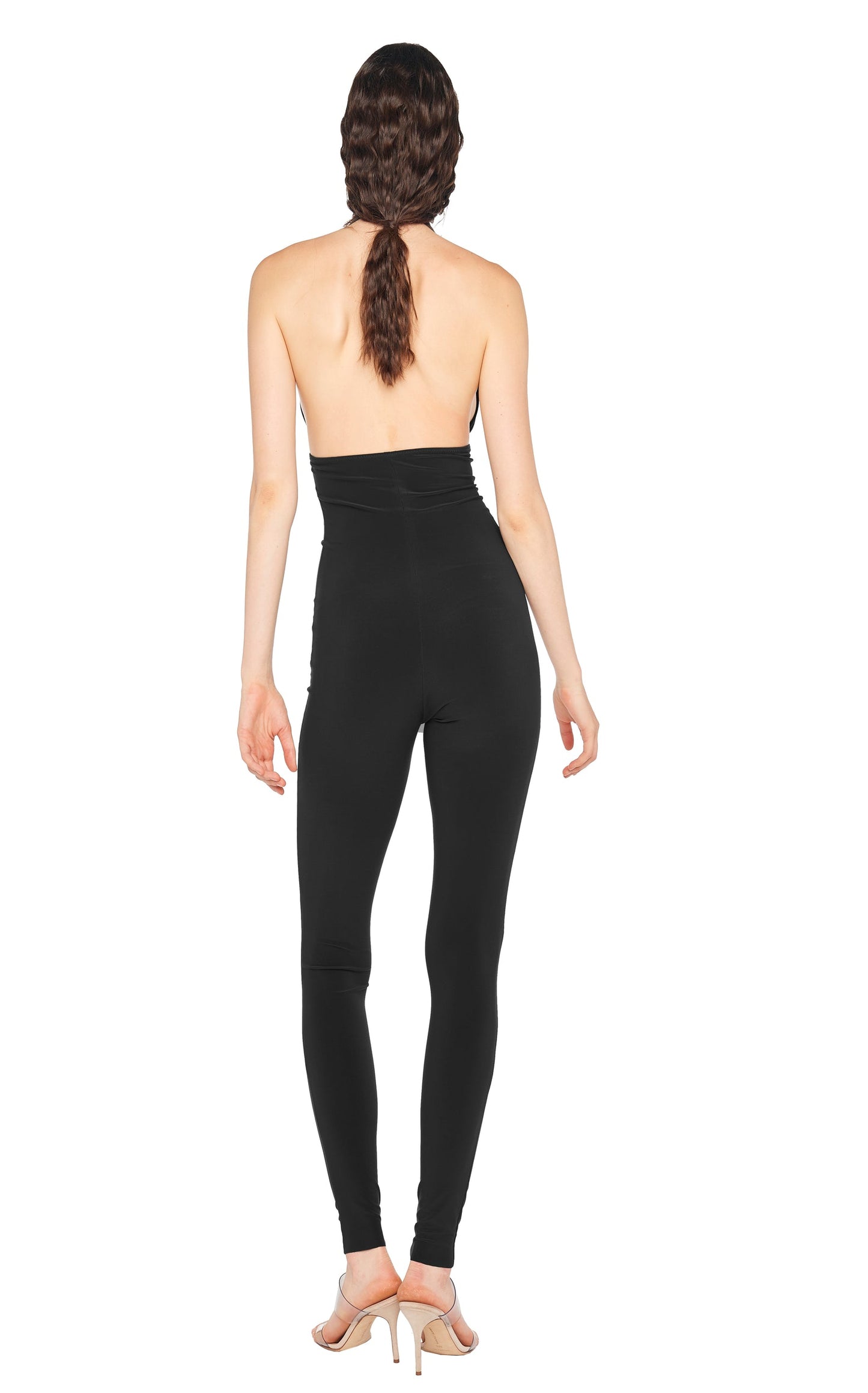 Norma Kamali HALTER SHIRRED FRONT CATSUIT