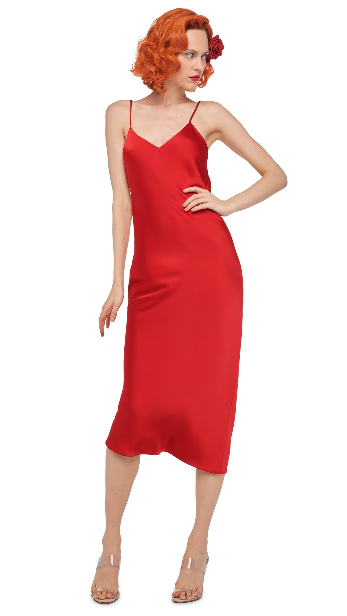 Norma Kamali BIAS SLIP DRESS TO MIDCALF