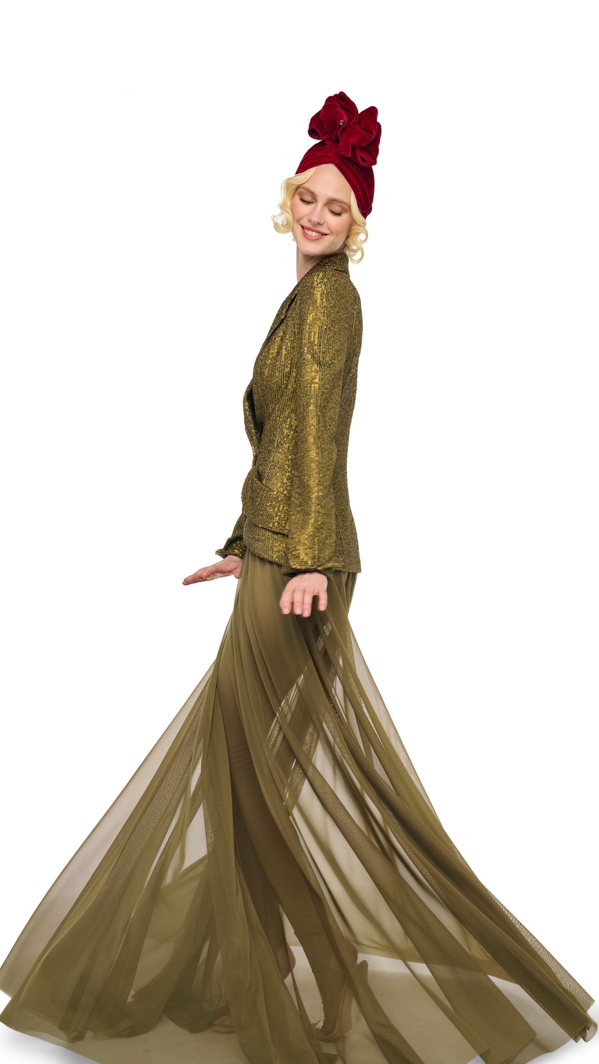 Norma Kamali FLARED SKIRT TO FLOOR W/ LEGGING W/ FOOTIE