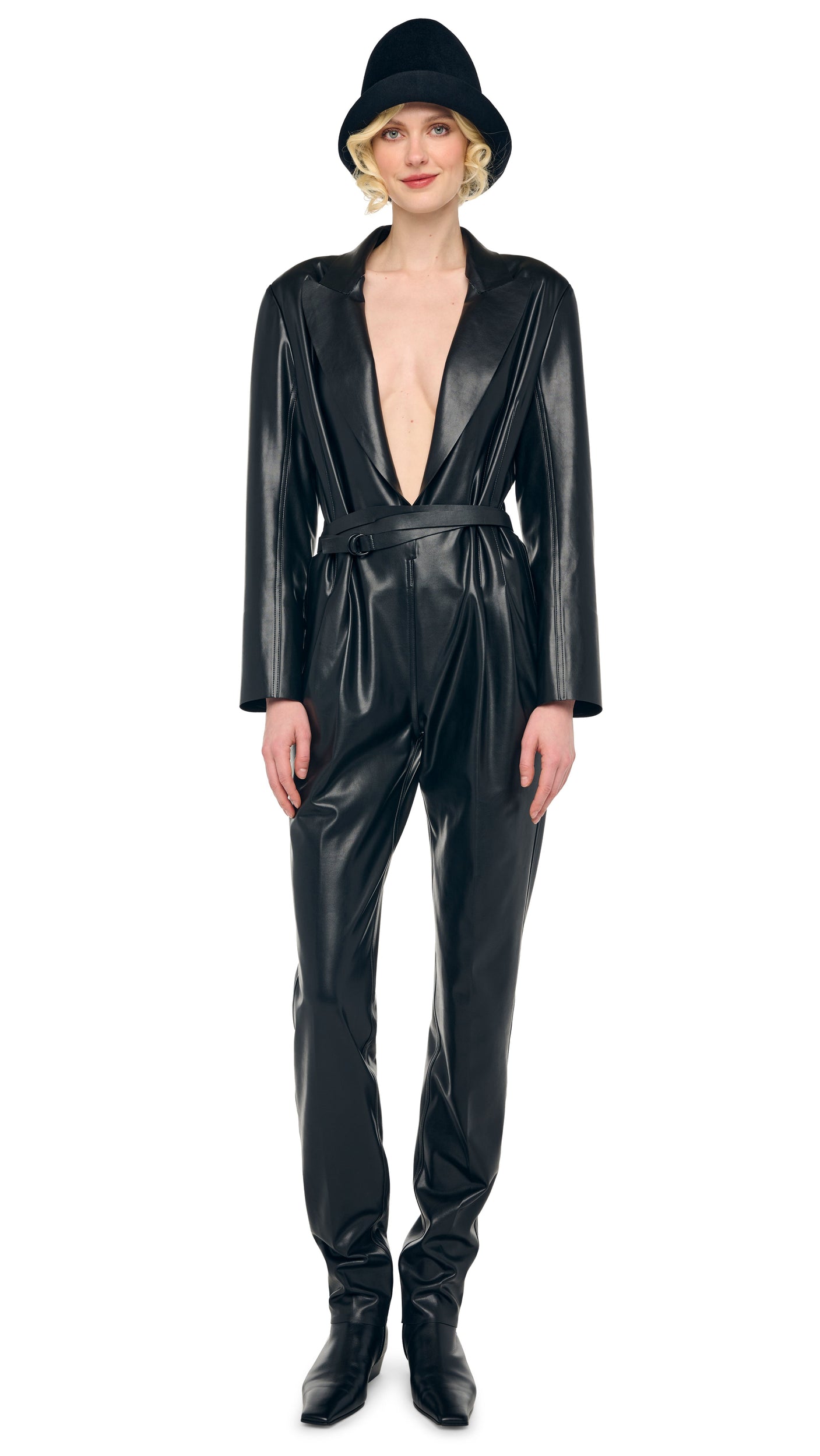 Norma Kamali EASY FIT SINGLE BREASTED TAPERED LEG JUMPSUIT