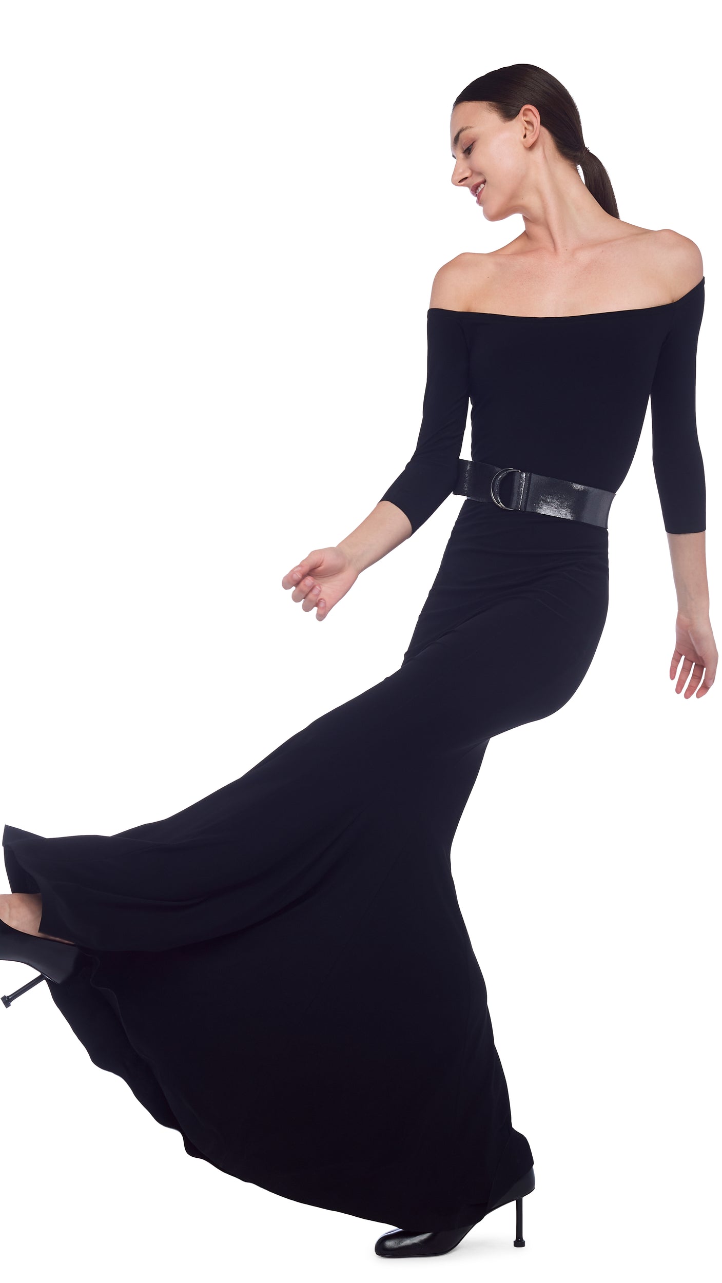 Norma Kamali OFF SHOULDER FISHTAIL GOWN