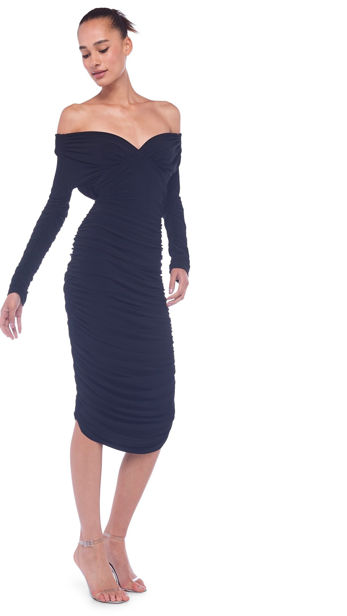 Norma Kamali LONG SLEEVE TARA DRESS