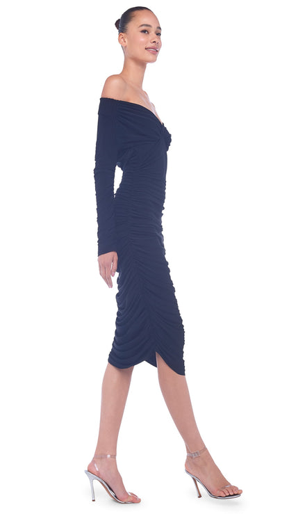 Norma Kamali LONG SLEEVE TARA DRESS