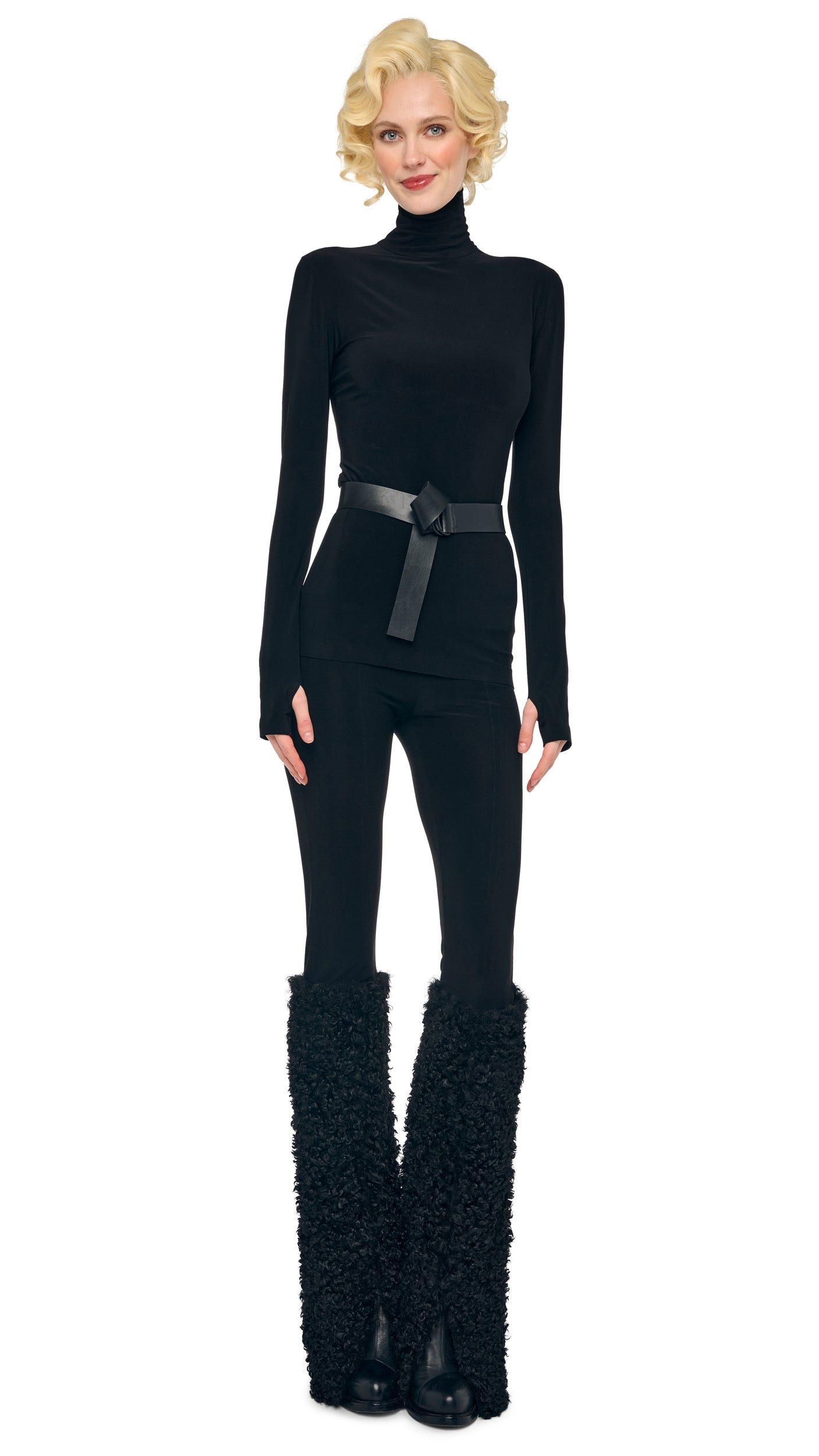 Norma Kamali LONG SLEEVE TURTLE TOP
