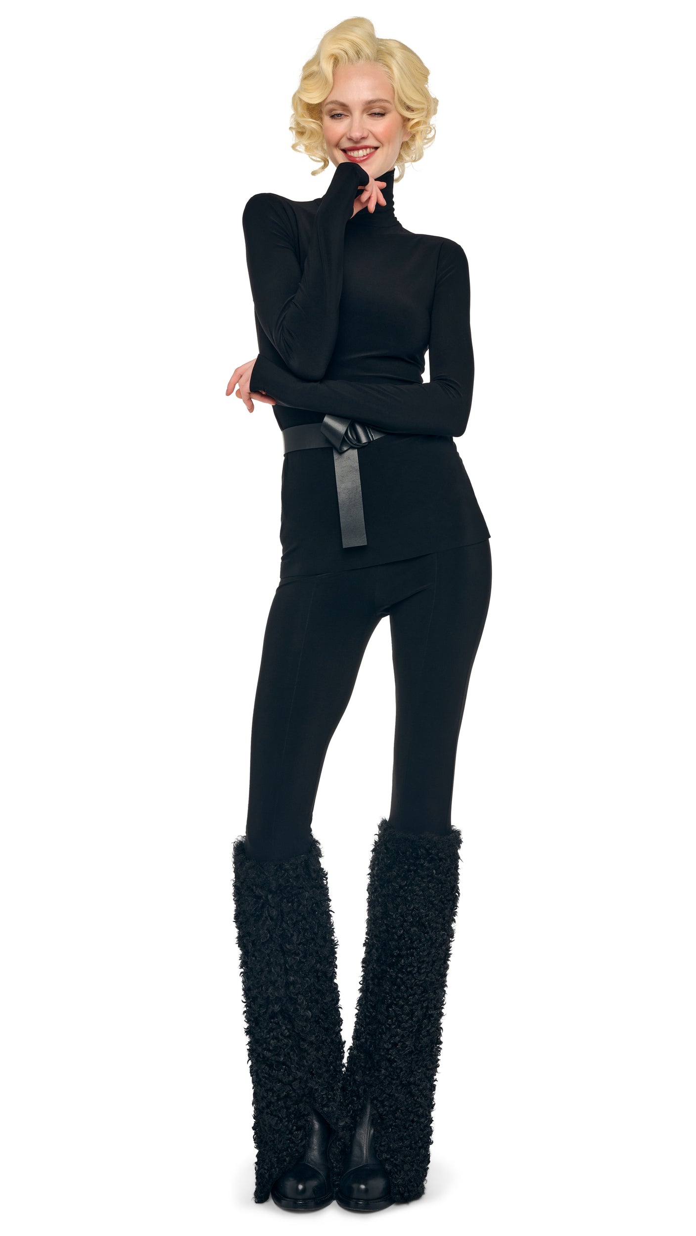Norma Kamali LONG SLEEVE TURTLE TOP