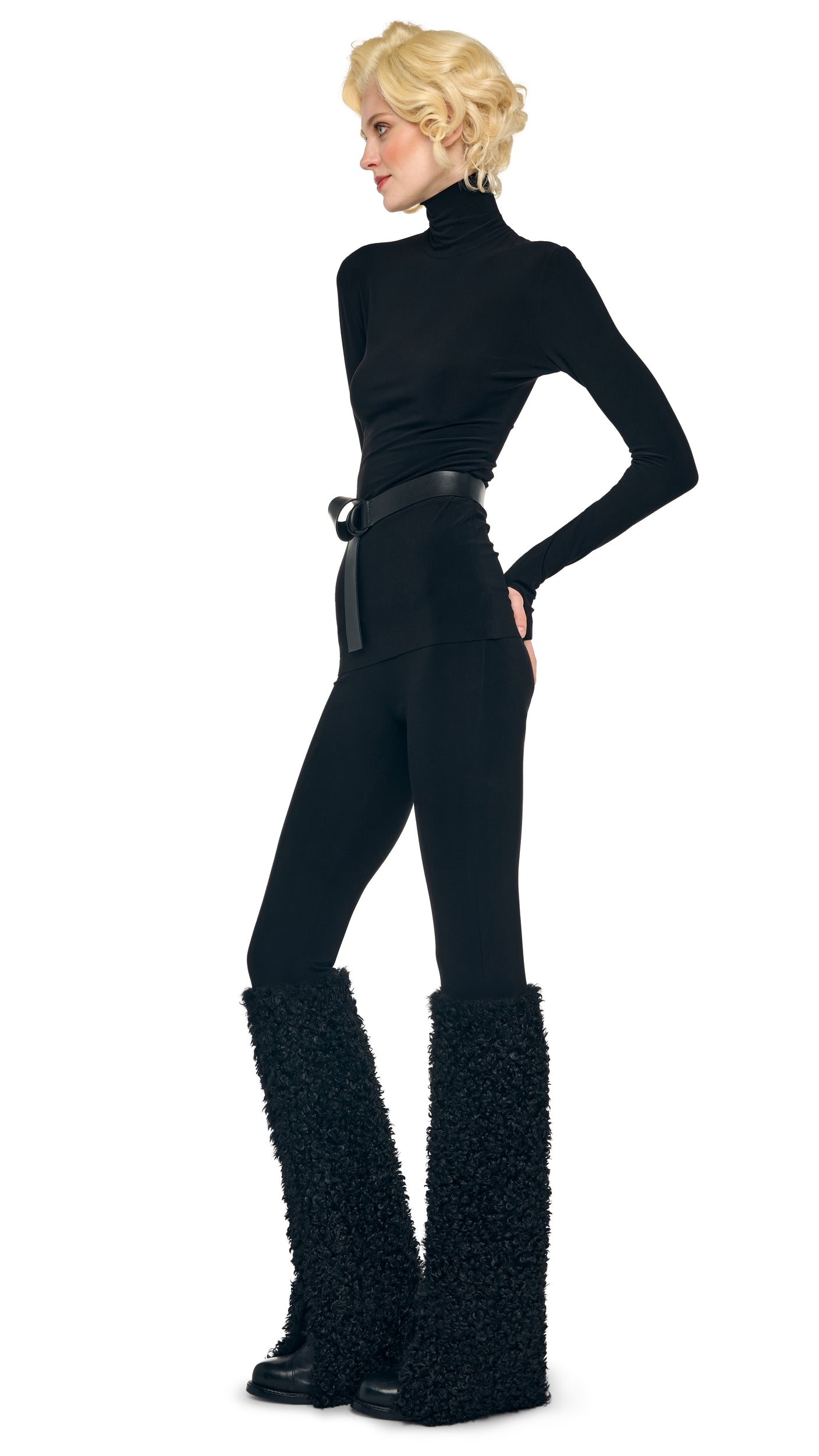 Norma Kamali LONG SLEEVE TURTLE TOP