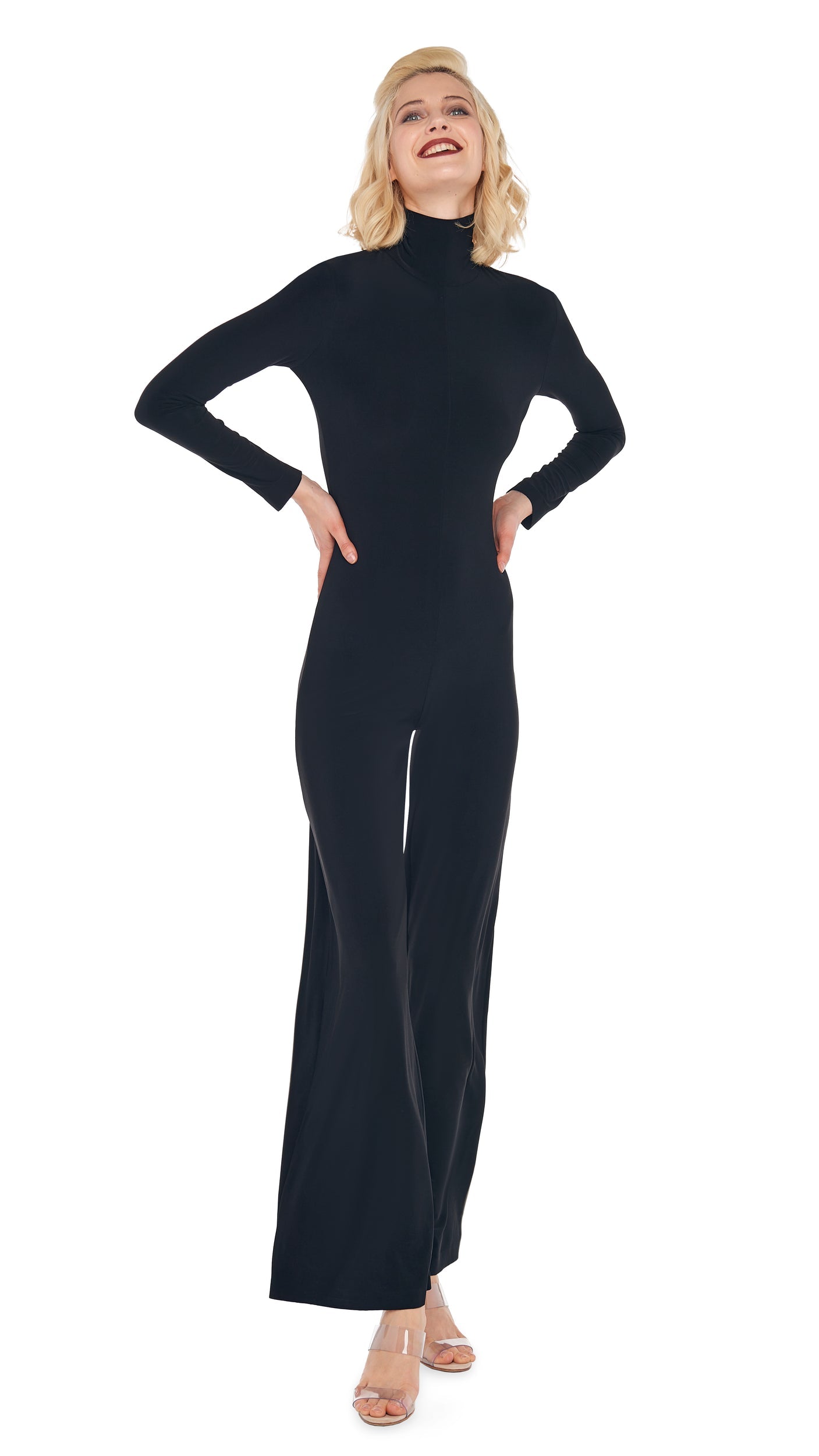 Norma Kamali LONG SLEEVE TURTLE JUMPSUIT