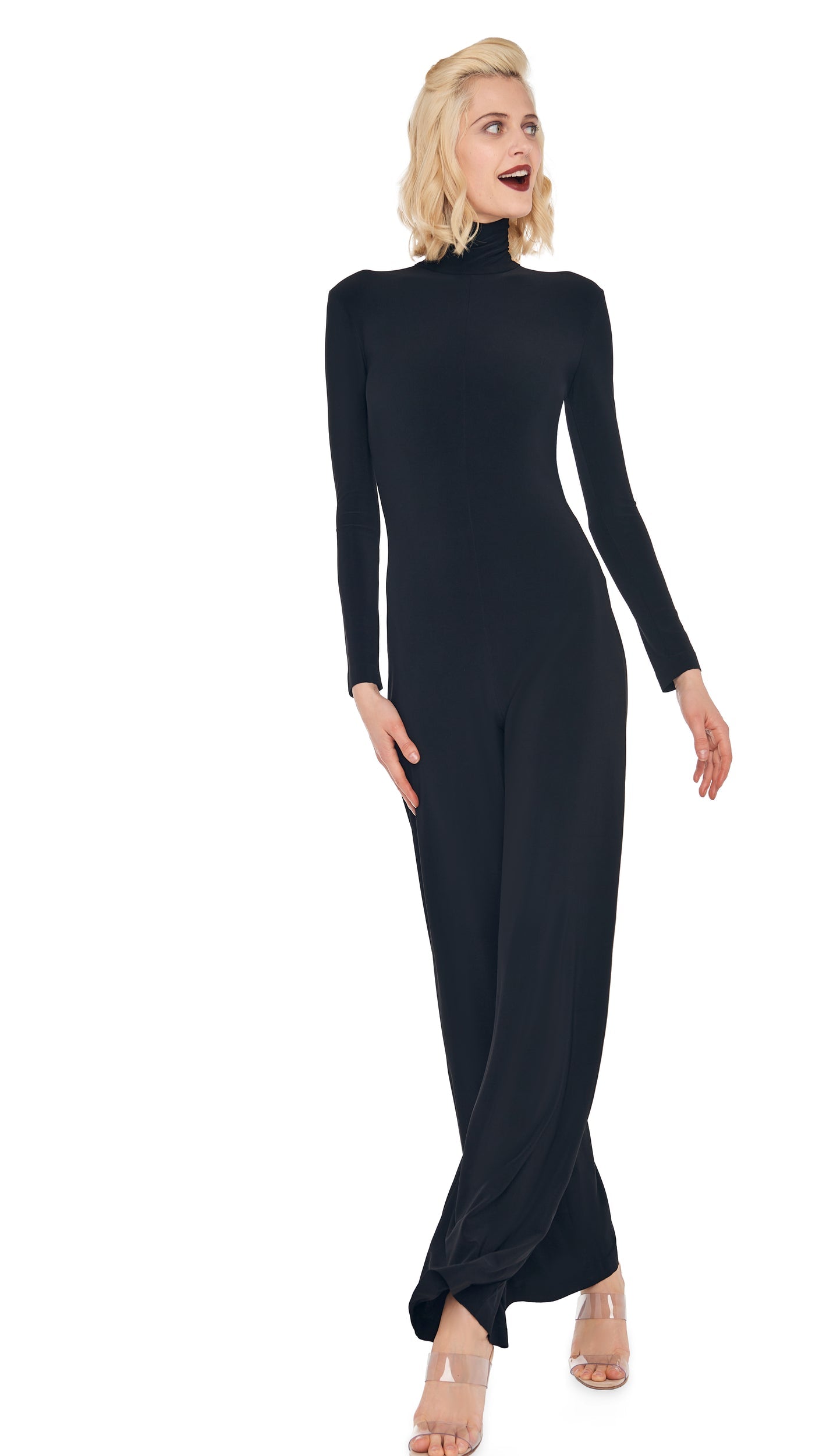 Norma Kamali LONG SLEEVE TURTLE JUMPSUIT