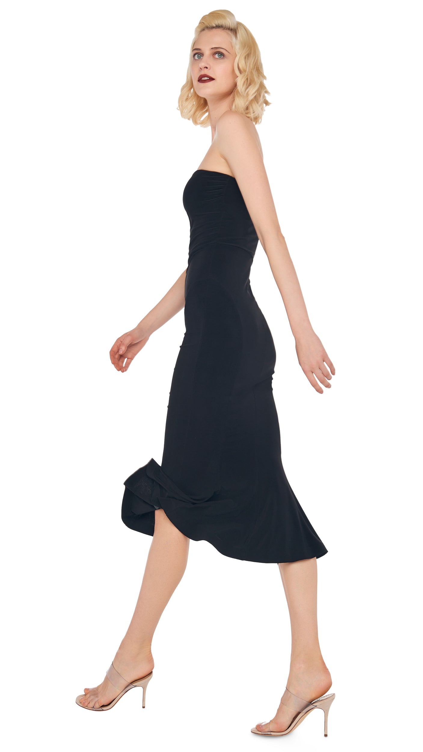 Norma Kamali STRAPLESS FISHTAIL DRESS