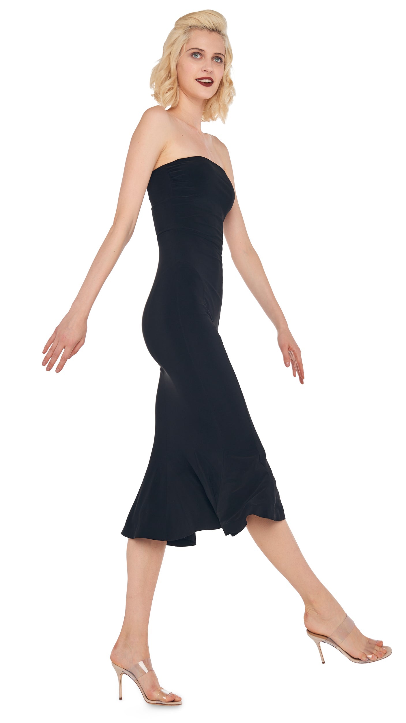 Norma Kamali STRAPLESS FISHTAIL DRESS