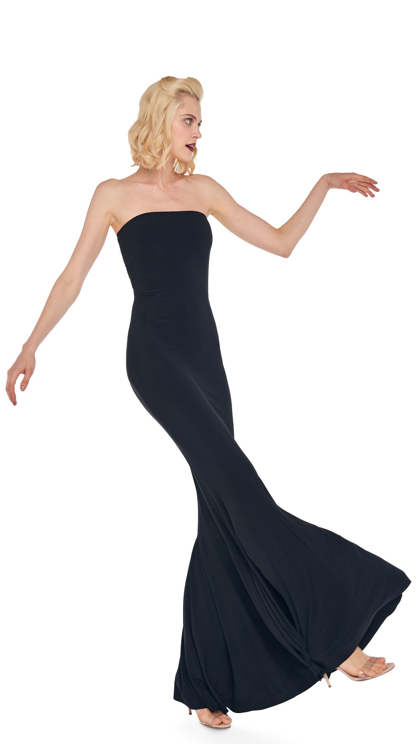 Norma Kamali STRAPLESS FISHTAIL GOWN