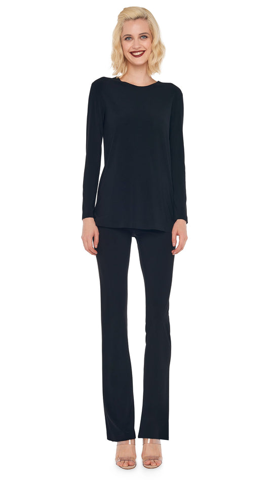 Norma Kamali LONG SLEEVE CREW TOP