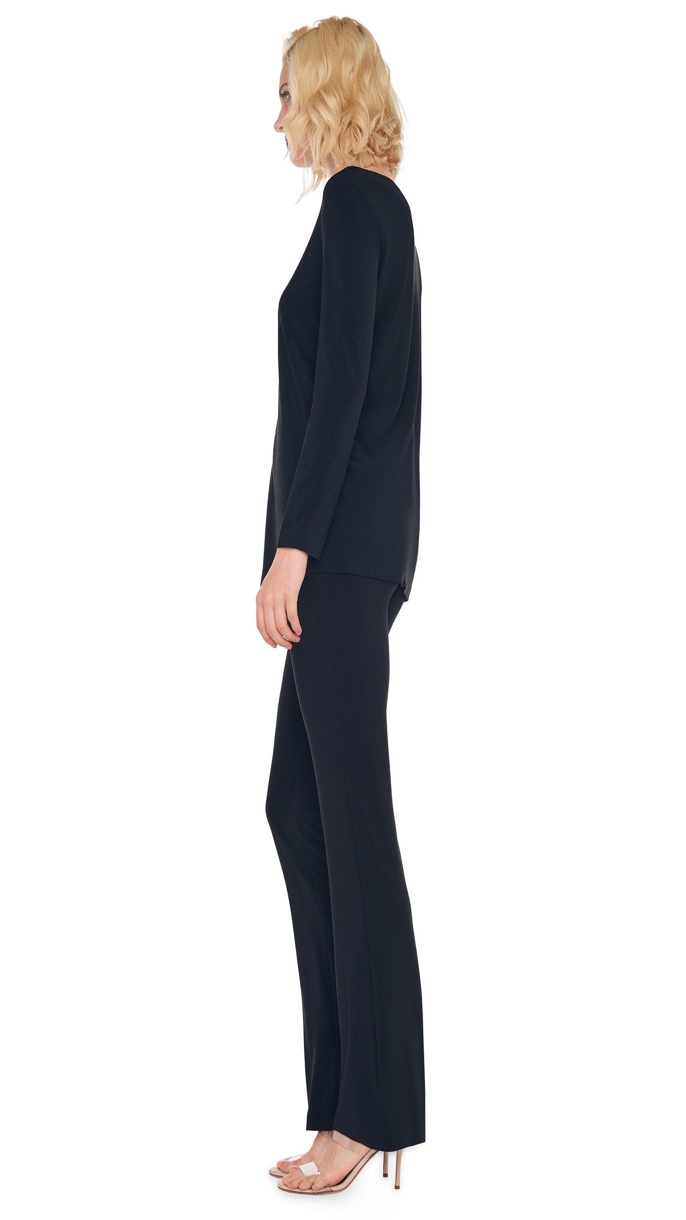 Norma Kamali LONG SLEEVE CREW TOP