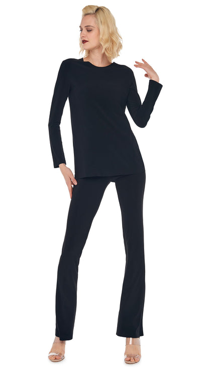 Norma Kamali LONG SLEEVE CREW TOP