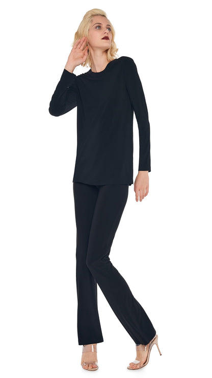Norma Kamali LONG SLEEVE CREW TOP