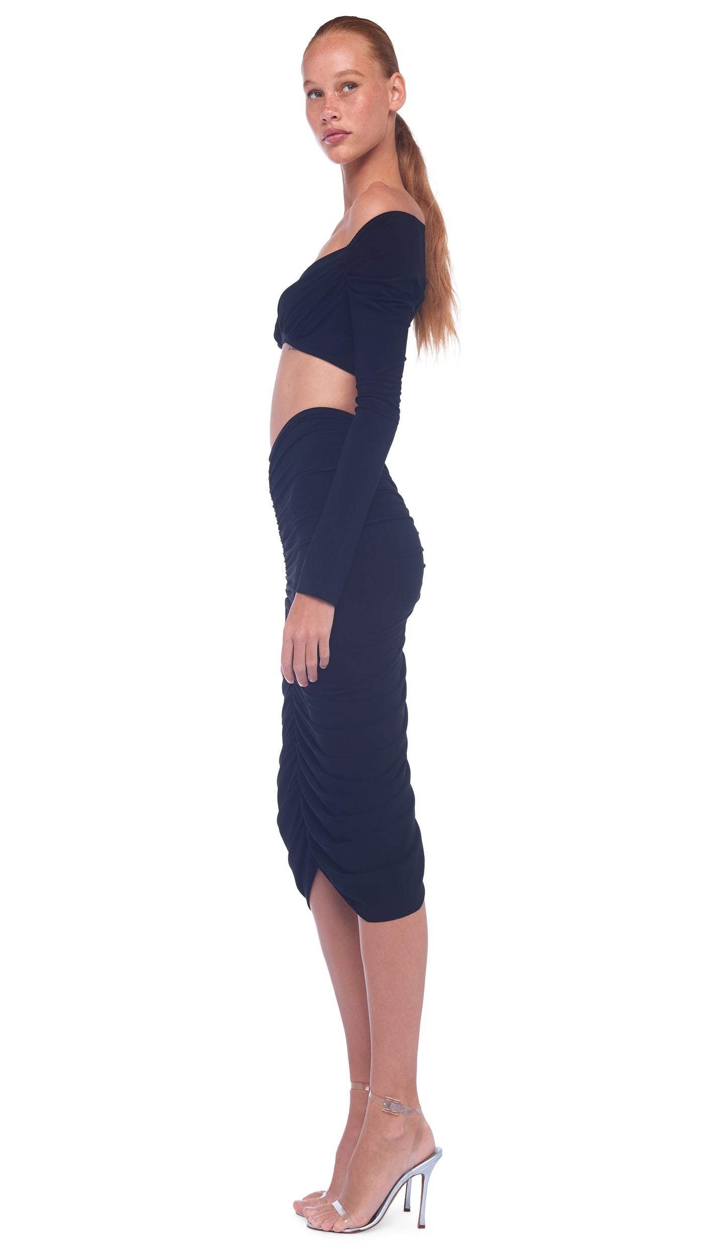 Norma Kamali SHIRRED SKIRT TO KNEE