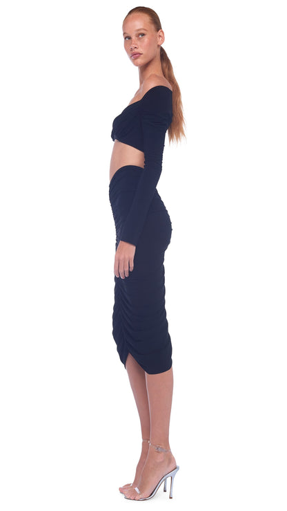 Norma Kamali SHIRRED SKIRT TO KNEE
