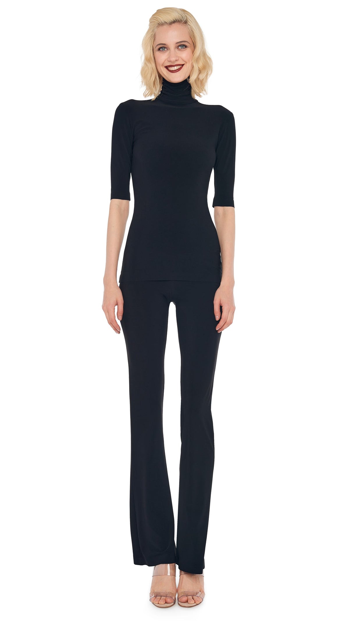 Norma Kamali SHORT SLEEVE TURTLE TOP