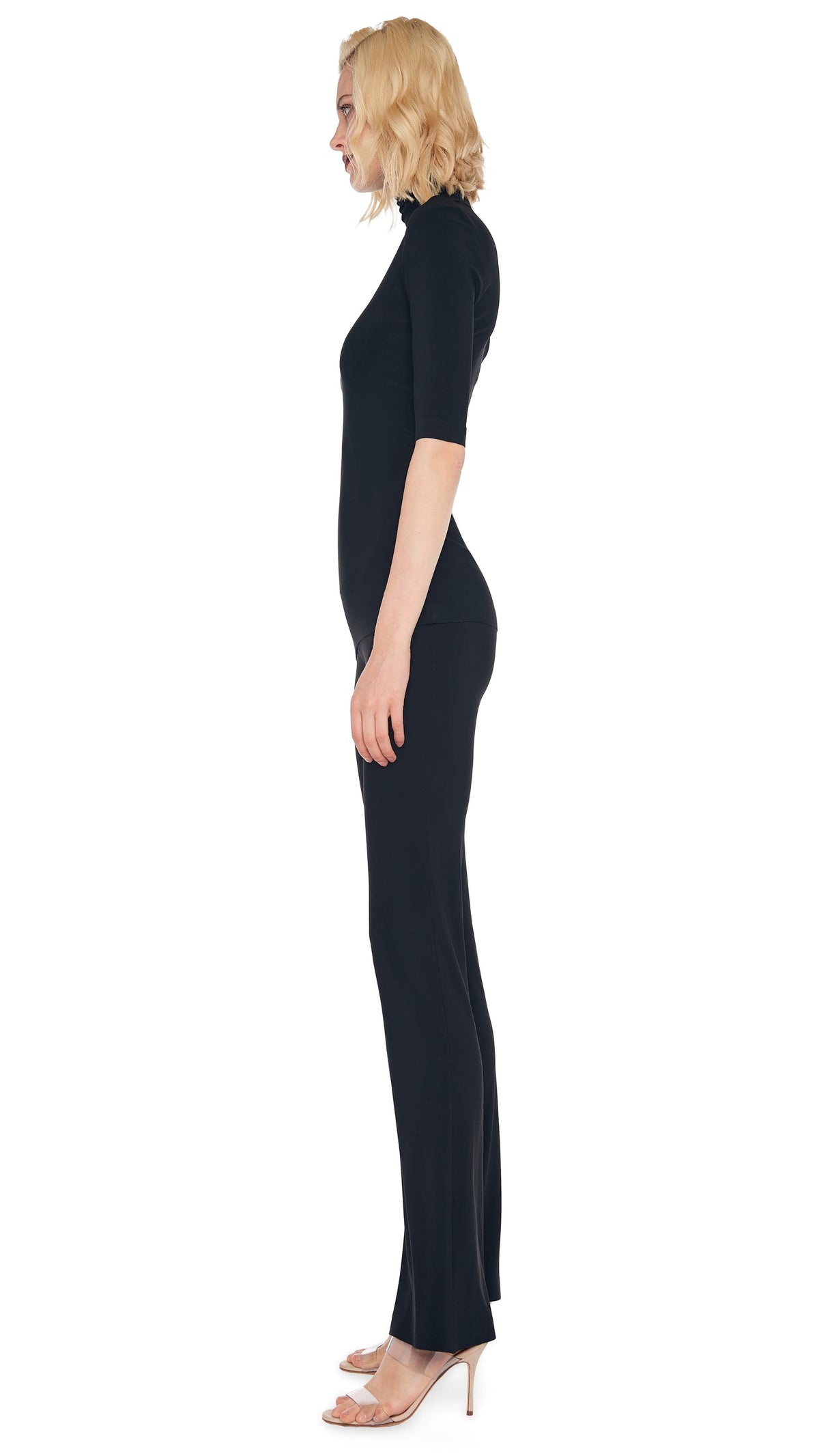 Norma Kamali SHORT SLEEVE TURTLE TOP