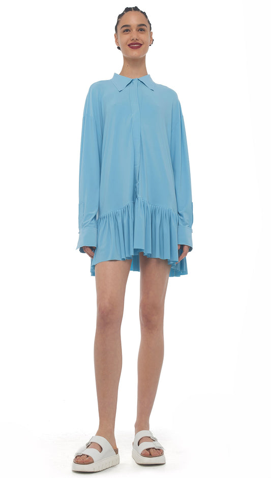 Norma Kamali OVERSIZE BF RUFFLE NK SHIRT