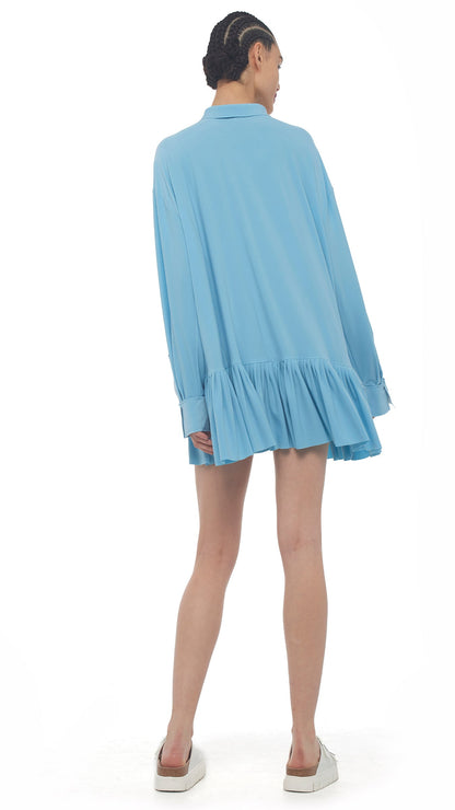 Norma Kamali OVERSIZE BF RUFFLE NK SHIRT