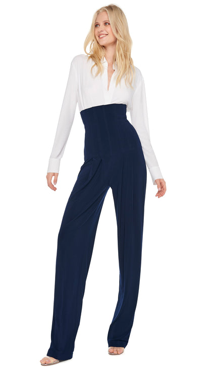 Norma Kamali NK SHIRT W/ COLLAR STAND