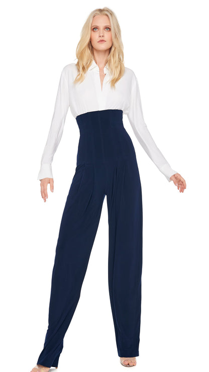 Norma Kamali NK SHIRT W/ COLLAR STAND