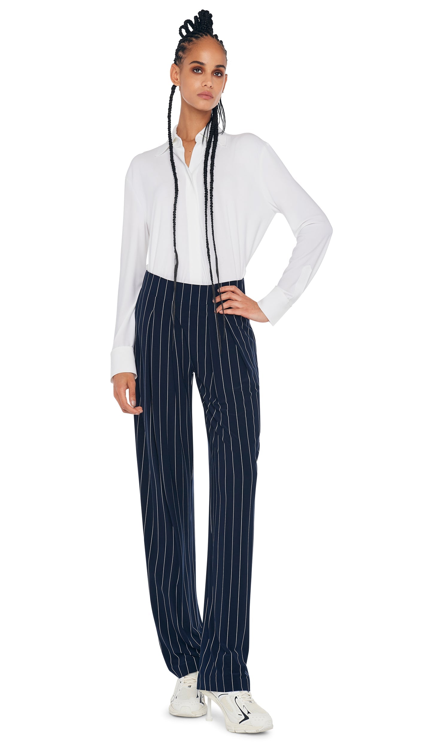 Norma Kamali NK SHIRT W/ COLLAR STAND