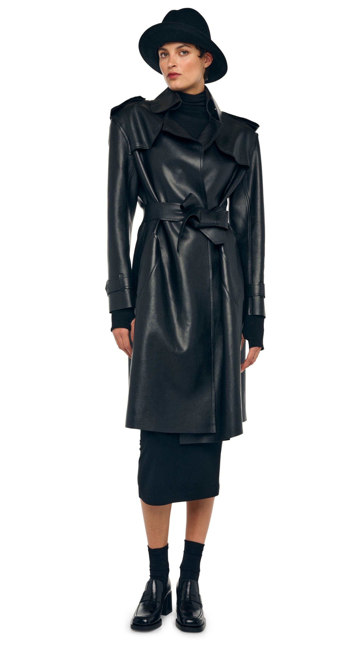 Norma Kamali DOUBLE BREASTED TRENCH