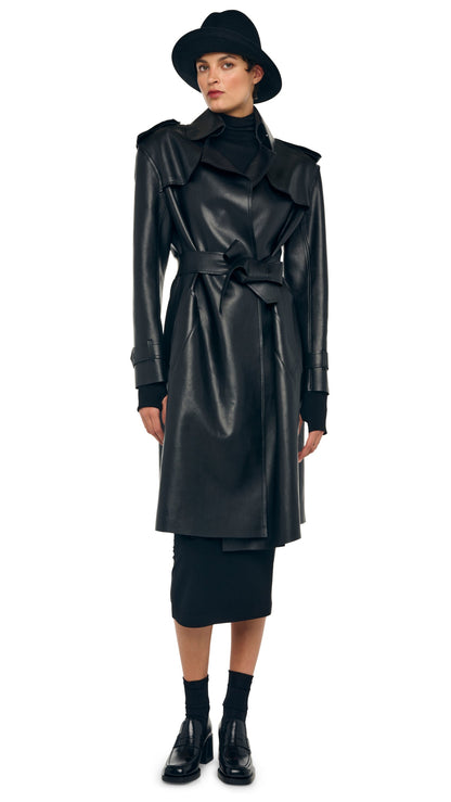 Norma Kamali DOUBLE BREASTED TRENCH