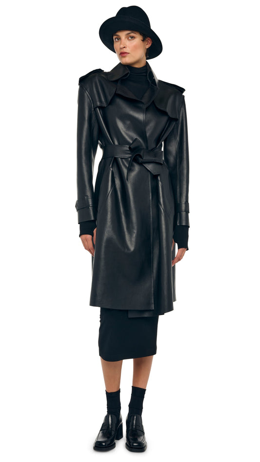 Norma Kamali DOUBLE BREASTED TRENCH