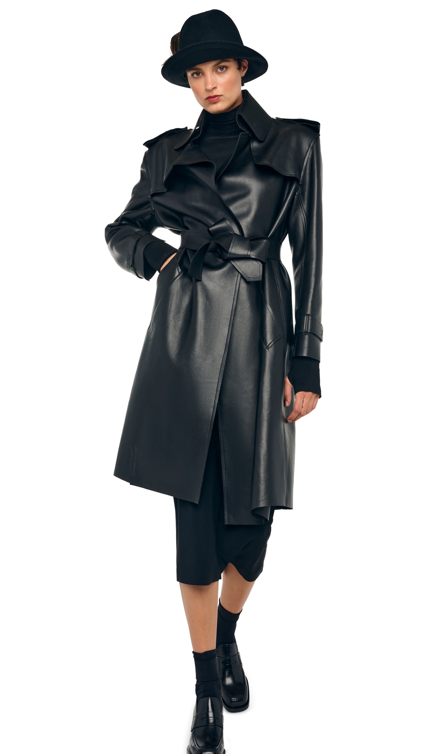 Norma Kamali DOUBLE BREASTED TRENCH