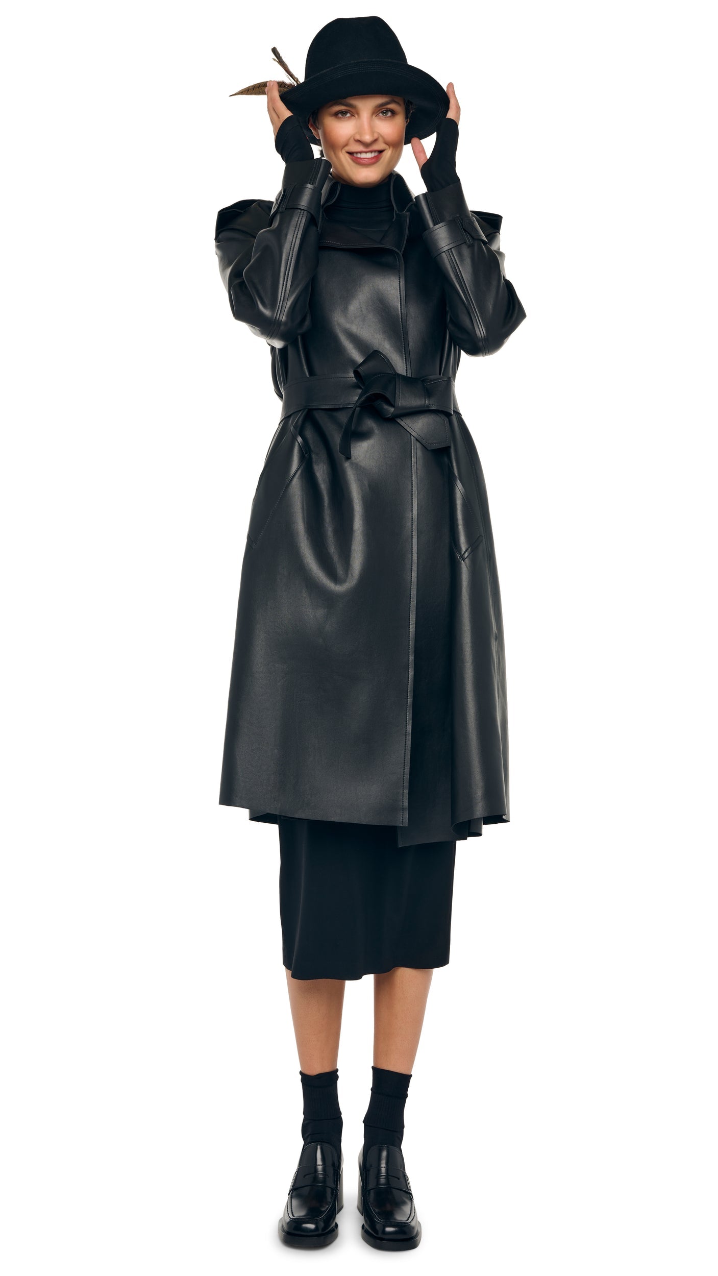 Norma Kamali DOUBLE BREASTED TRENCH