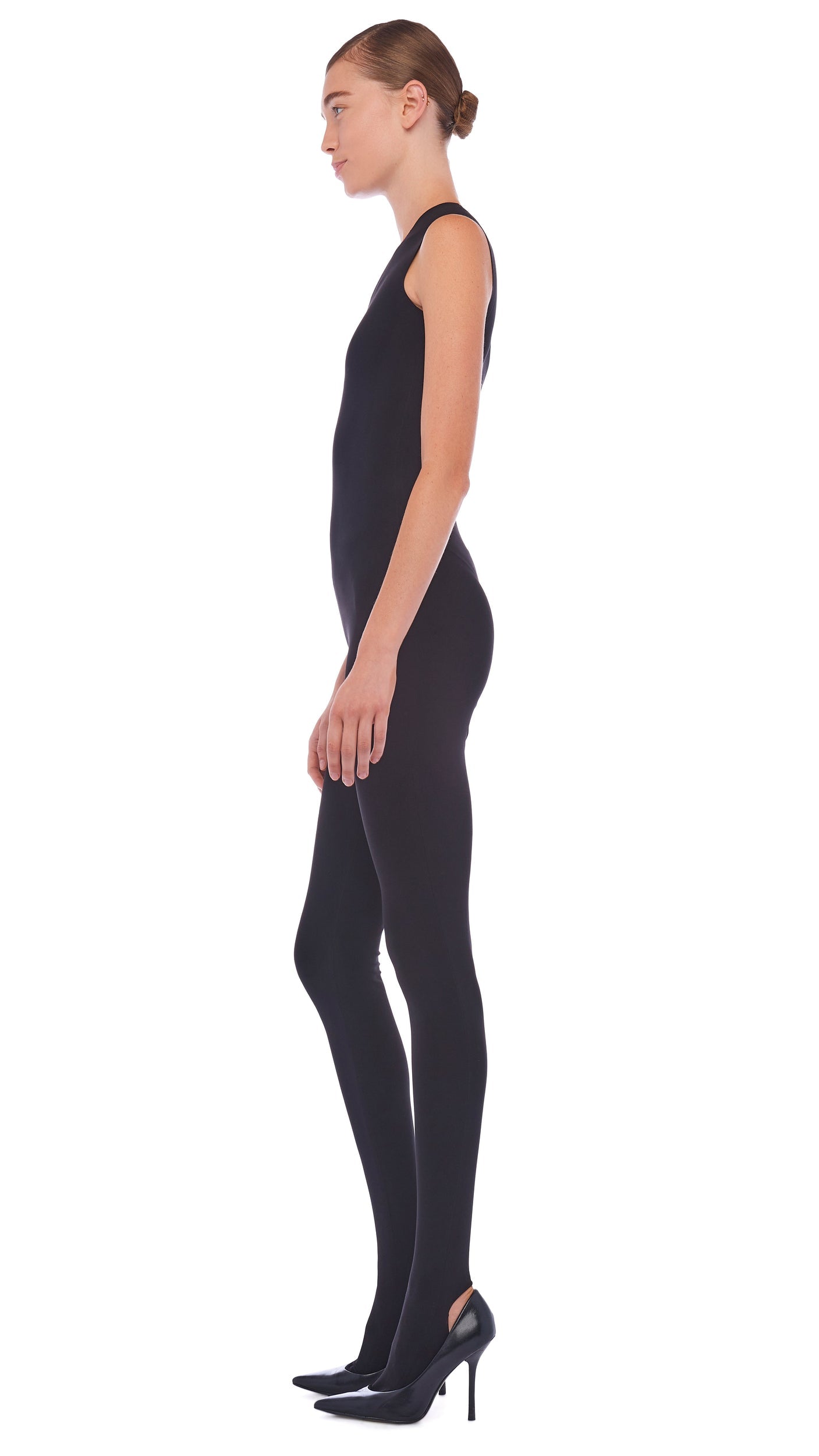 Norma Kamali SLEEVELESS CATSUIT W/ FOOTIE