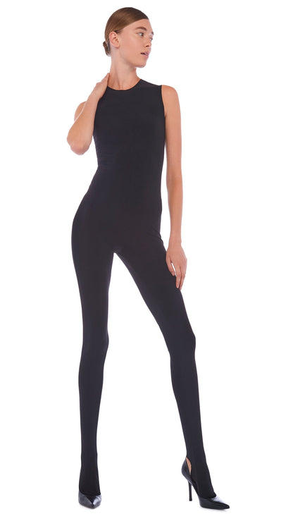 Norma Kamali SLEEVELESS CATSUIT W/ FOOTIE