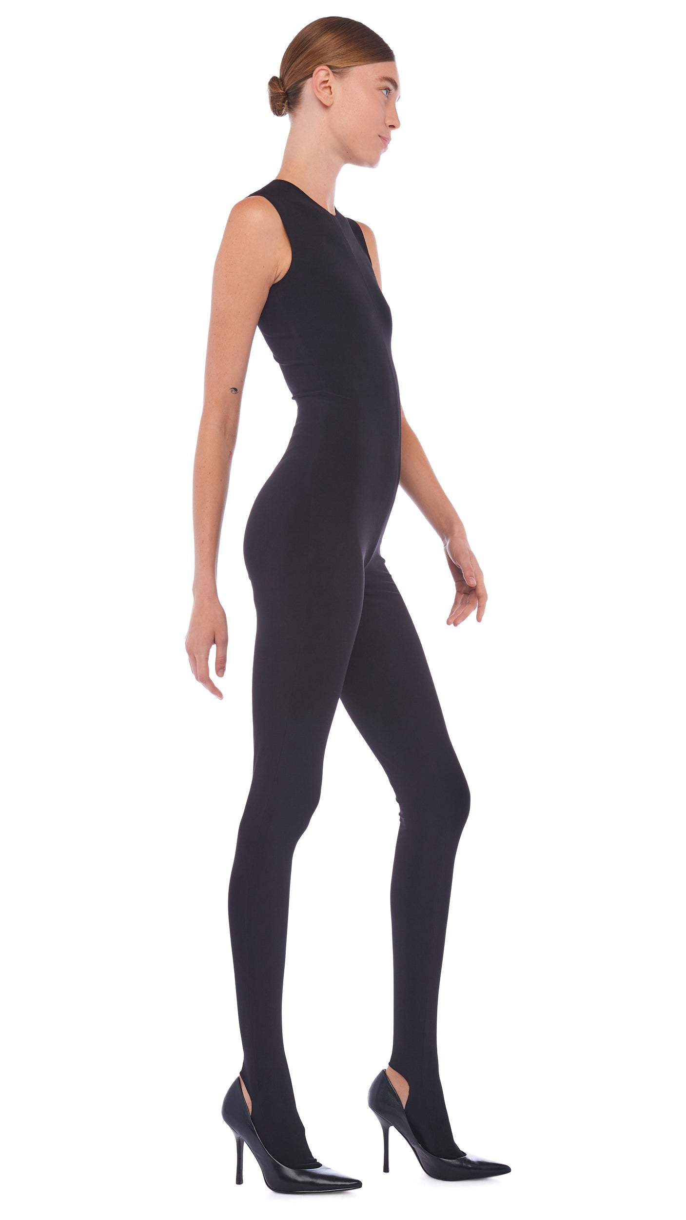Norma Kamali SLEEVELESS CATSUIT W/ FOOTIE