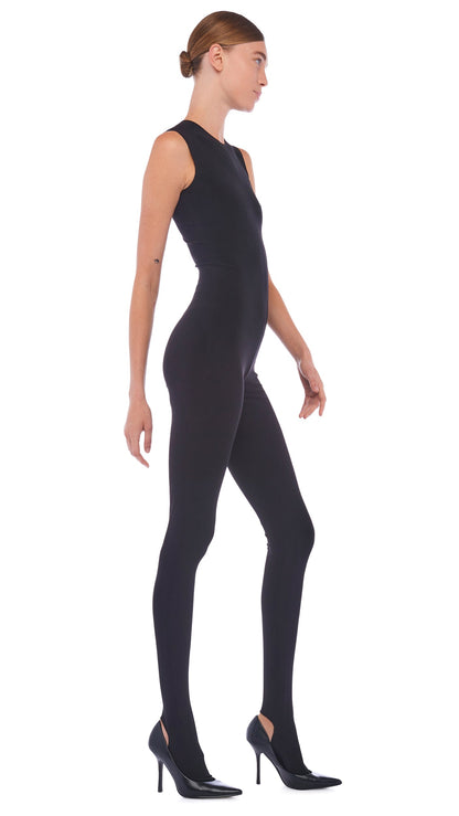 Norma Kamali SLEEVELESS CATSUIT W/ FOOTIE