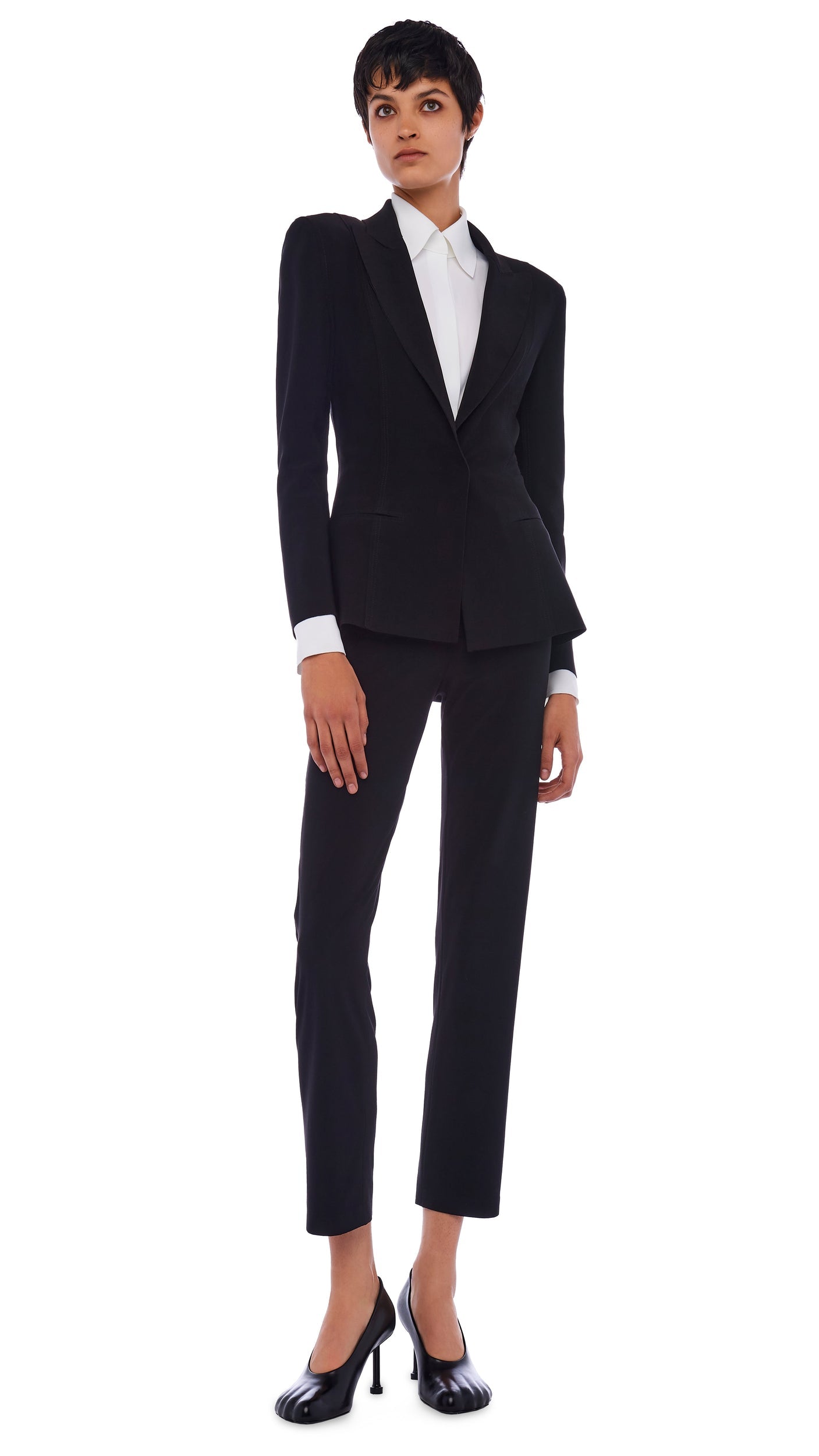 Norma Kamali SINGLE BREASTED BOY FIT JACKET