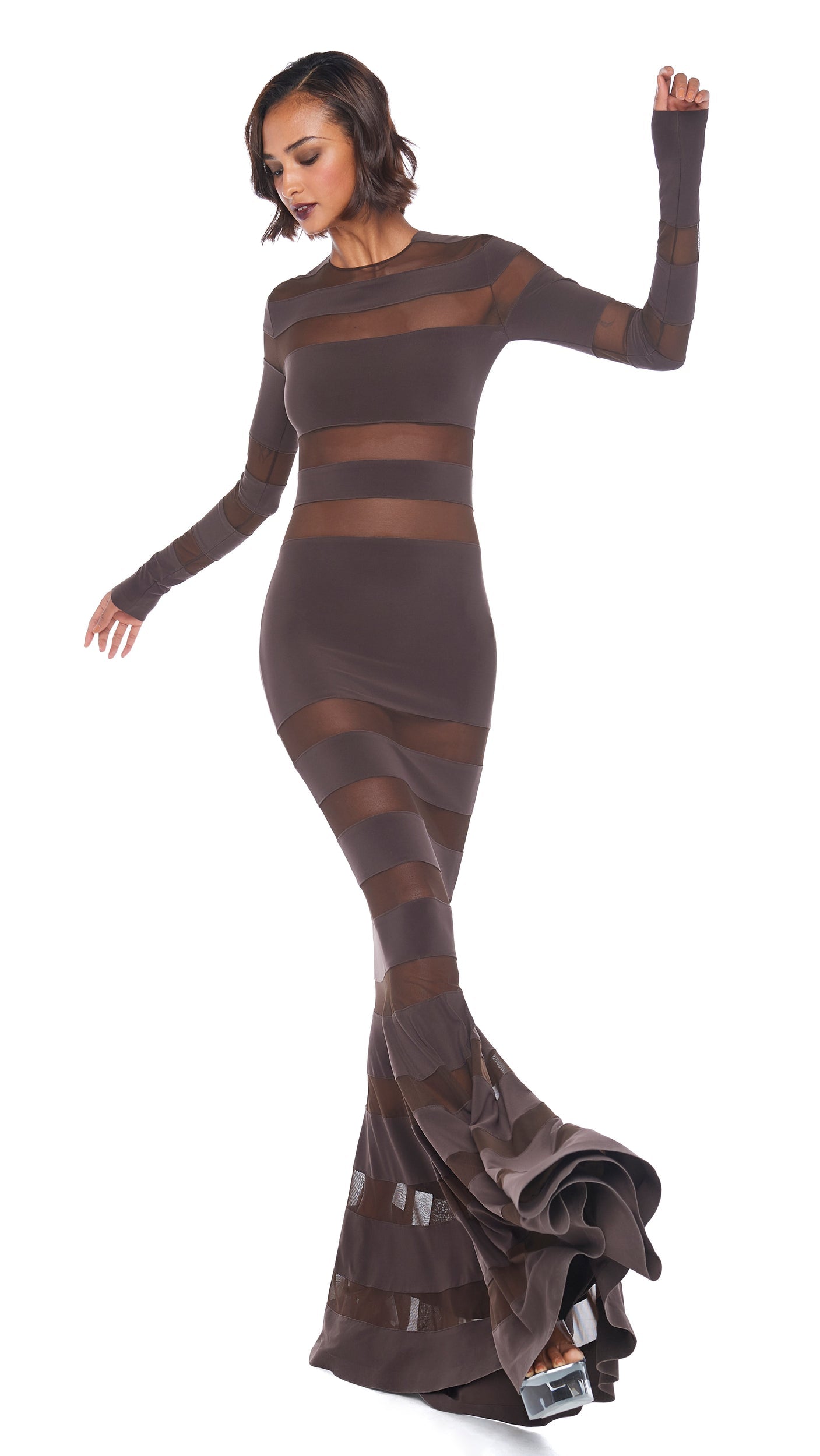 Norma Kamali SPLICED DRESS FISHTAIL GOWN