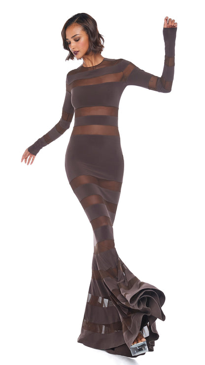 Norma Kamali SPLICED DRESS FISHTAIL GOWN