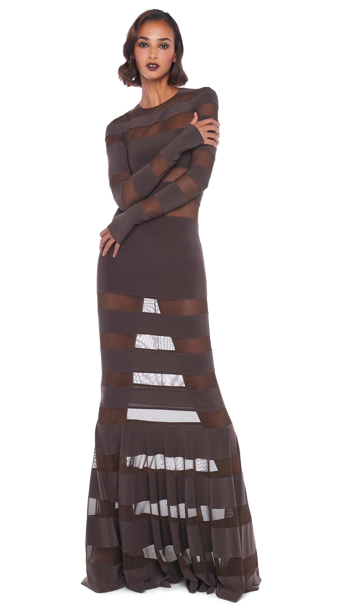 Norma Kamali SPLICED DRESS FISHTAIL GOWN