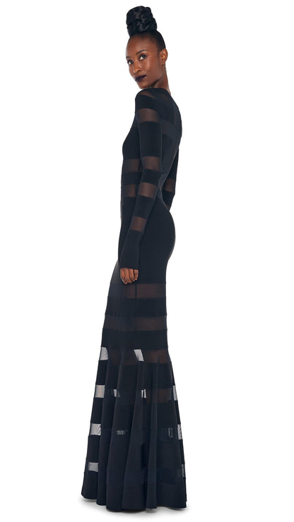 Norma Kamali SPLICED DRESS FISHTAIL GOWN
