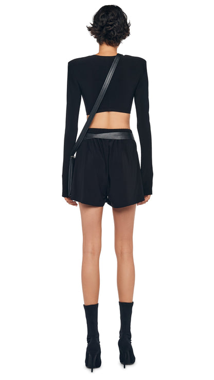 Norma Kamali CROPPED SHOULDER PAD TOP