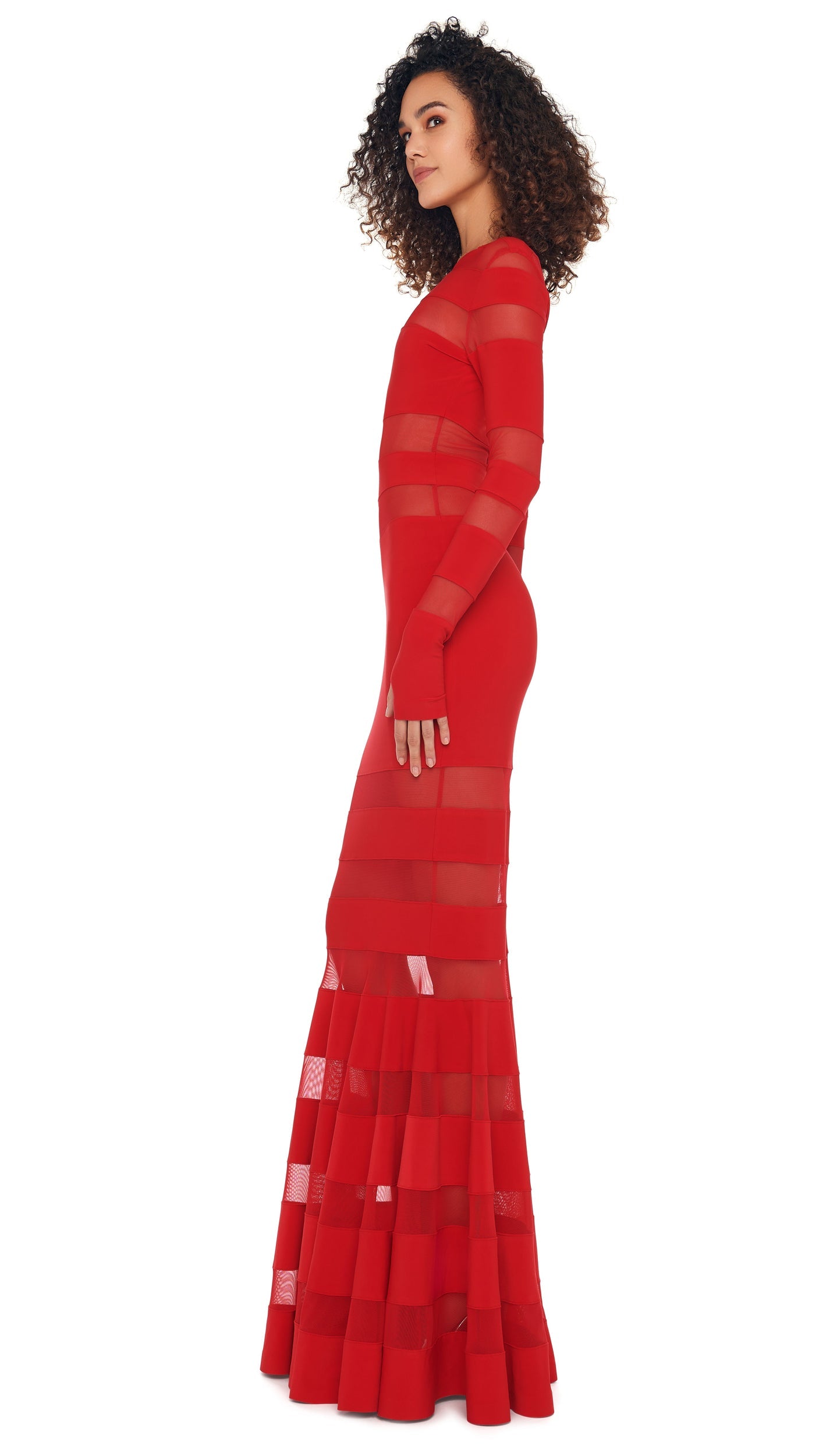 Norma Kamali SPLICED DRESS FISHTAIL GOWN