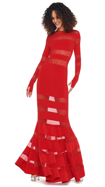Norma Kamali SPLICED DRESS FISHTAIL GOWN