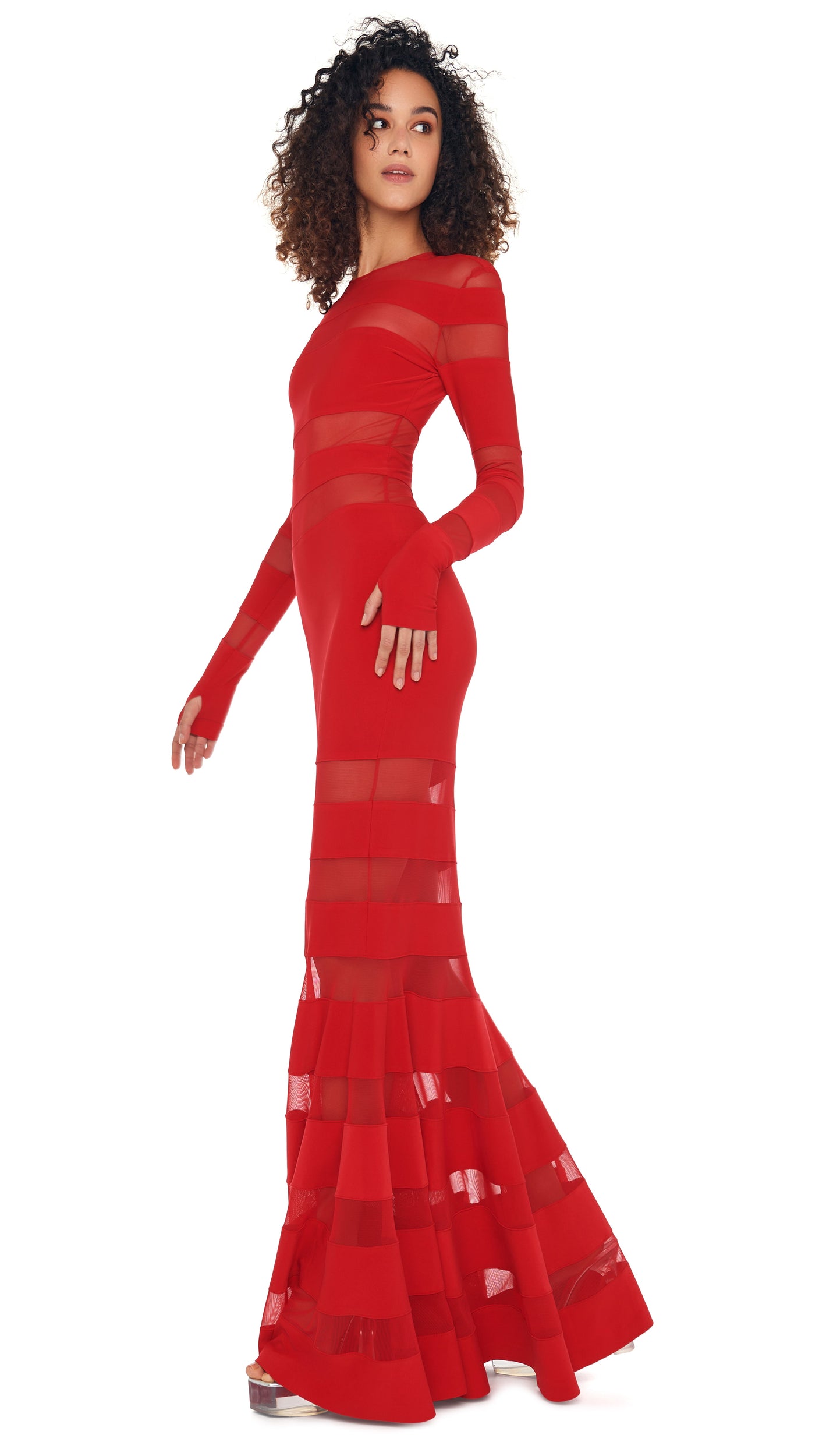Norma Kamali SPLICED DRESS FISHTAIL GOWN