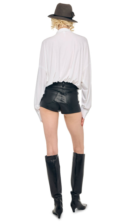 Norma Kamali HIGH WAIST JEAN SHORT