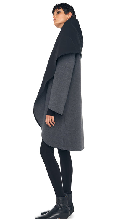 Norma Kamali SHAWL COLLAR COAT REVERSIBLE